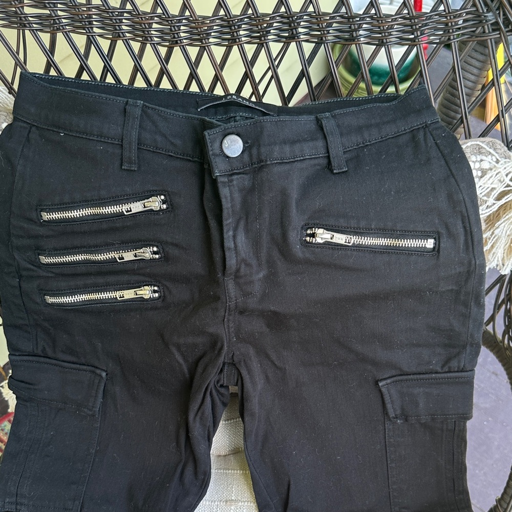 J Brand Black Skinny Jeans with Silver Zippers